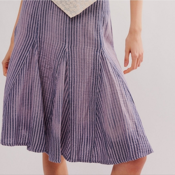 Free People Dresses & Skirts - NEW Free People Pale Mauve Stripe Candace Midi Skirt